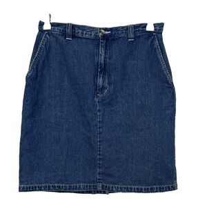 Eddie Bauer Women's 8 100% Cotton Denim Skirt 90's Y2K Straight Pencil‎ Classic